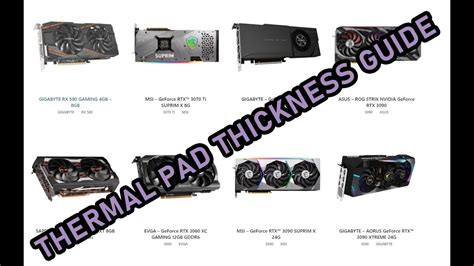 thermal pad thickness guide